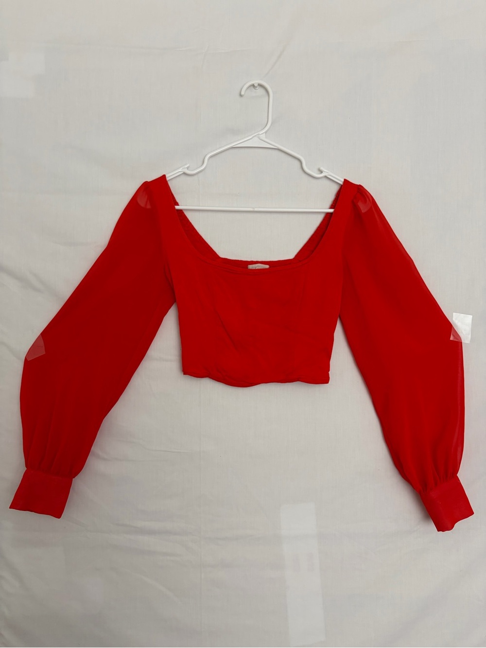 Urban Outfitters Women’s Red Crop Blouse Size XS Excellent (A843)